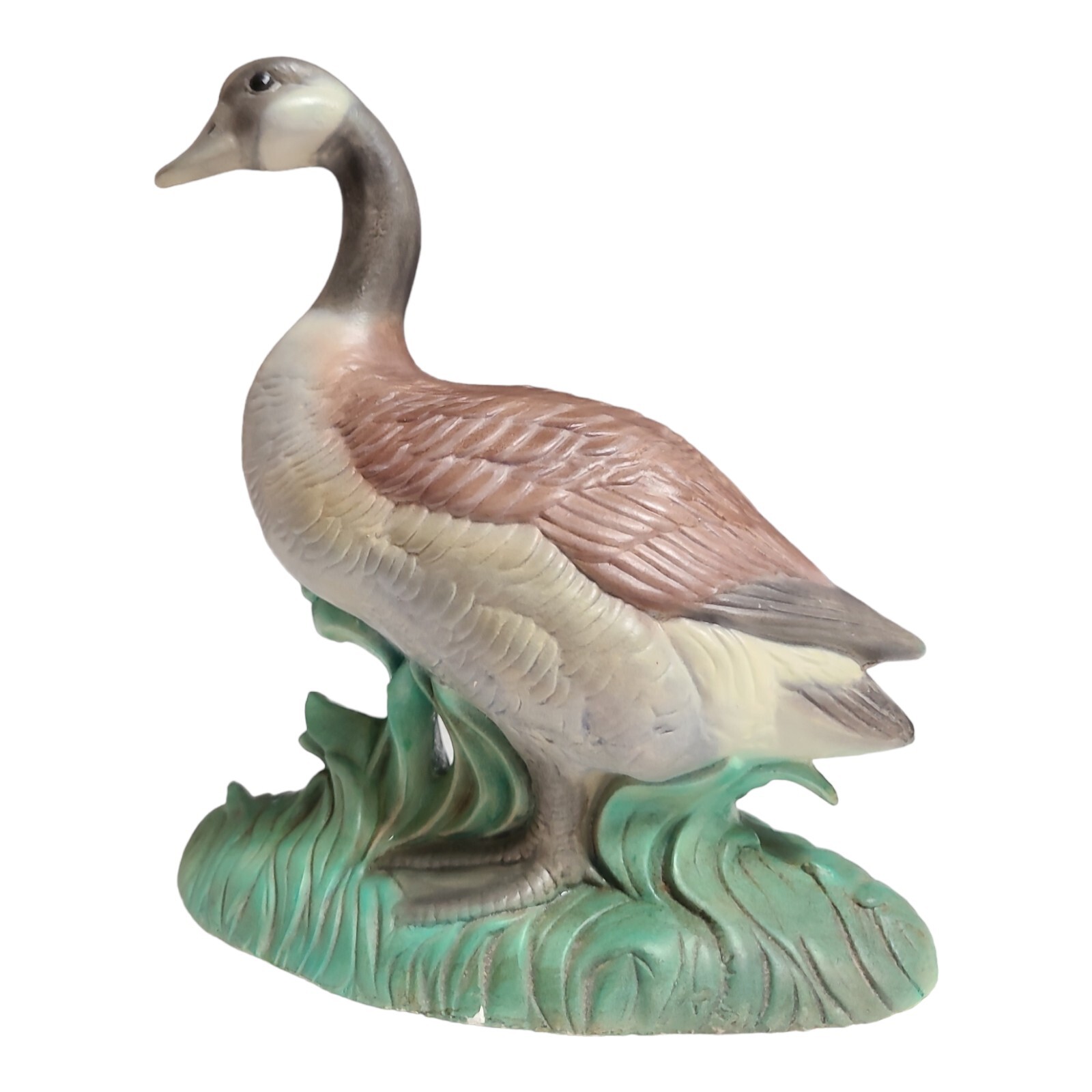 Vtg Hand Painted Chalkware Plaster 8.75″ Canadian Goose Figurine Statue 3+ Lbs
