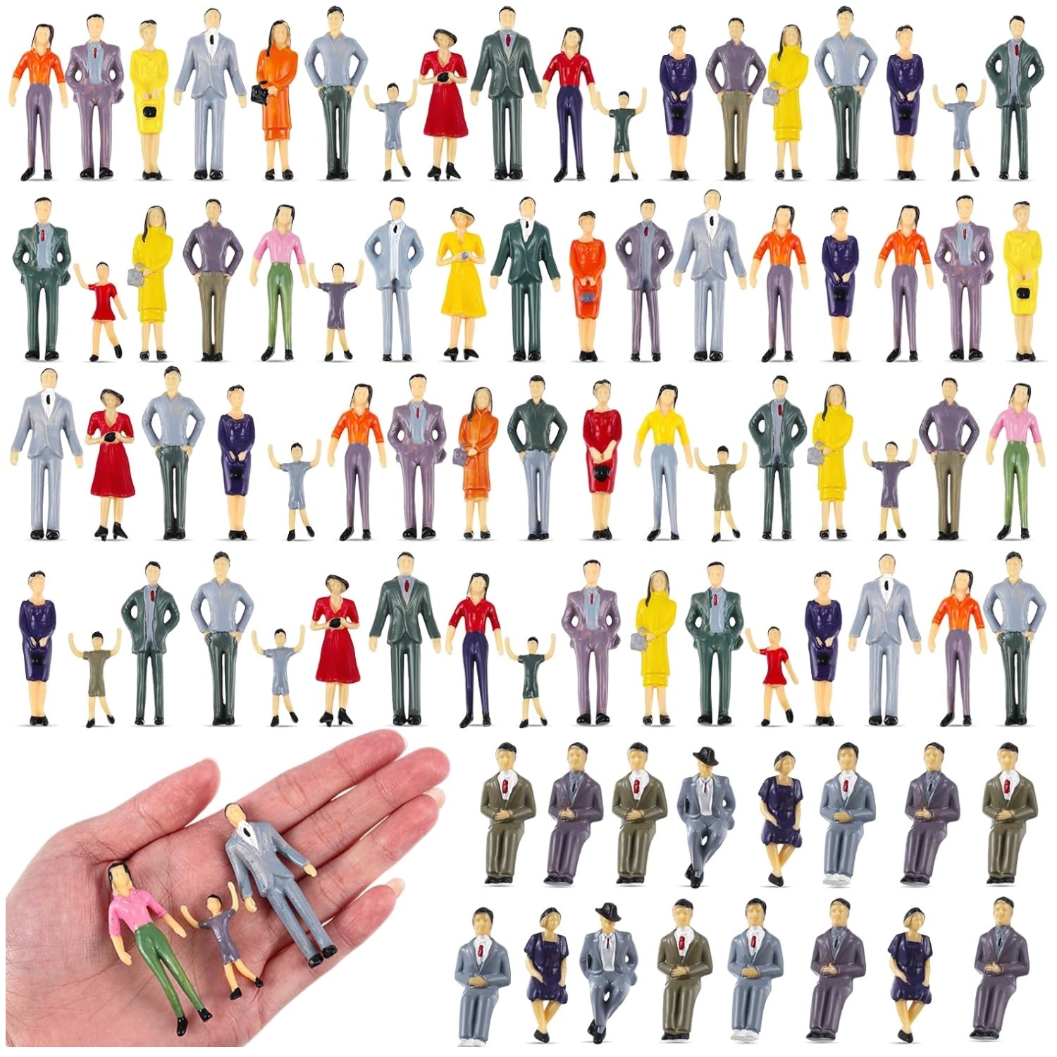 Miniature Sitting Standing Figurines – 1:30 Scale