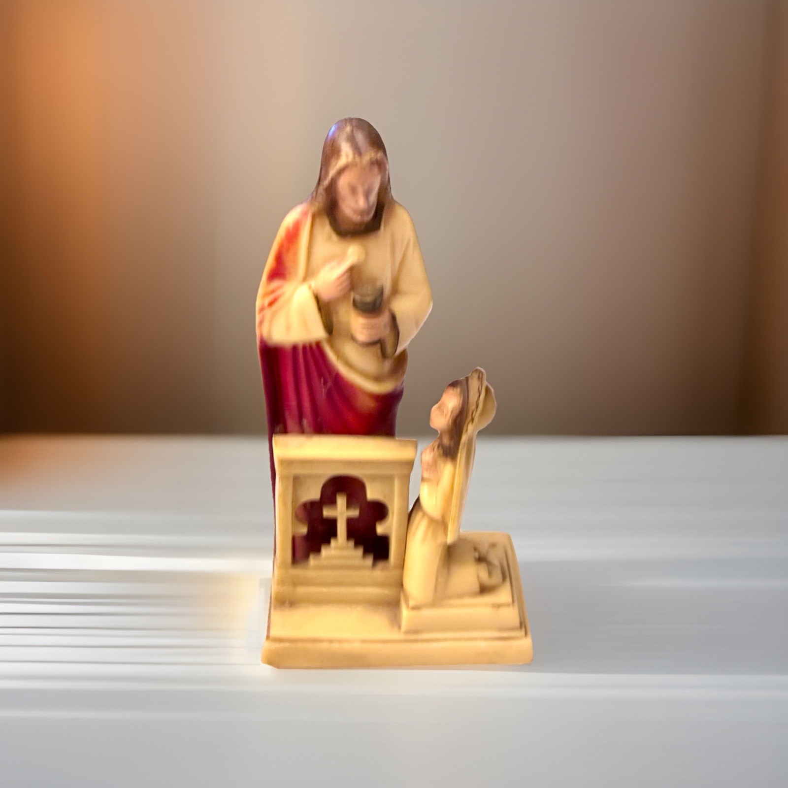 Vtg. 50’s Hartland Molded Plastic Jesus And Little Girl First Communion Praying