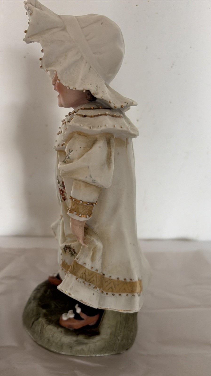 A Pair Of Antique Bisque Figurines Children Framers Late 19th Century