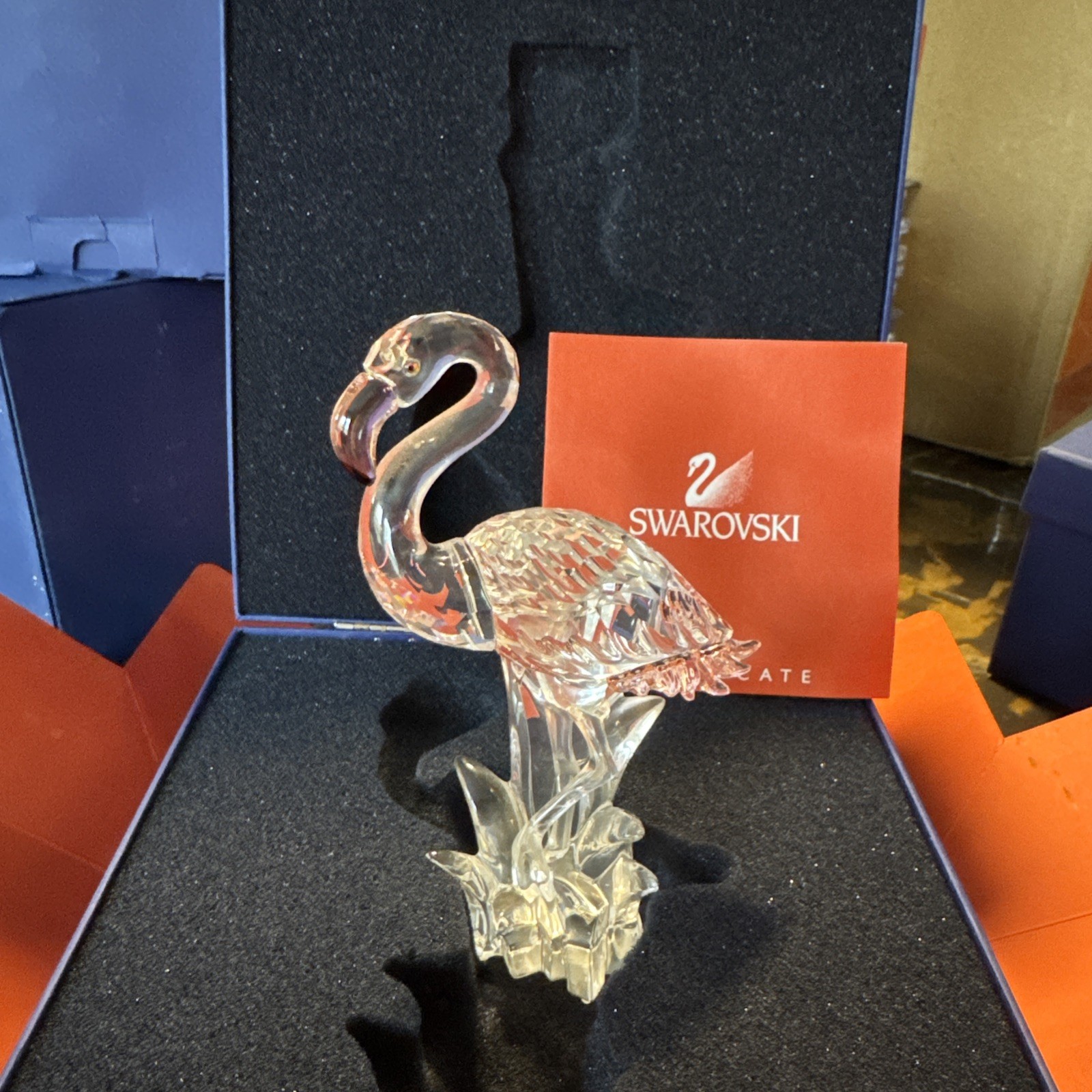 Swarovski Crystal 289733 Flamingo Clear with Pink. Retired. MINT BOXED