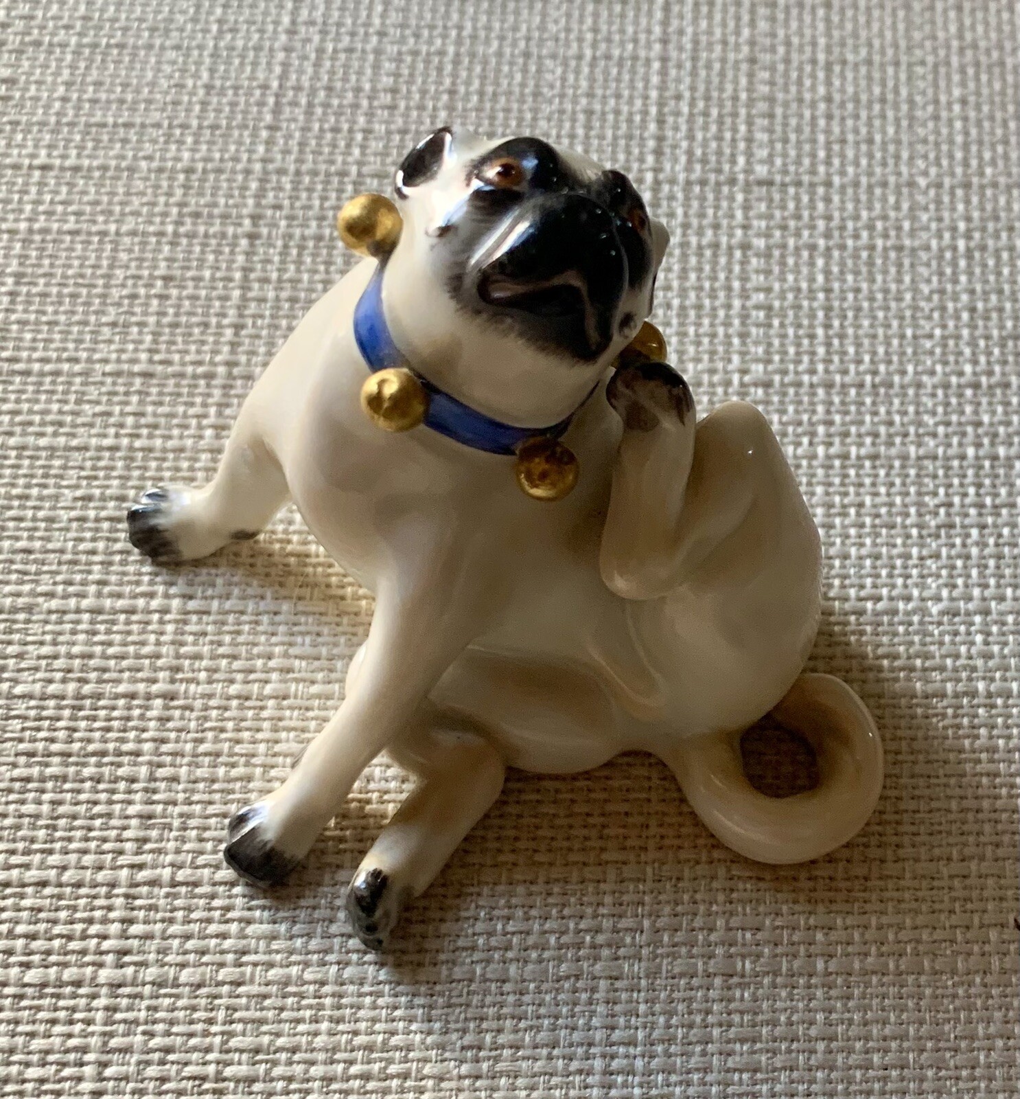 20th century Meissen pug figurine