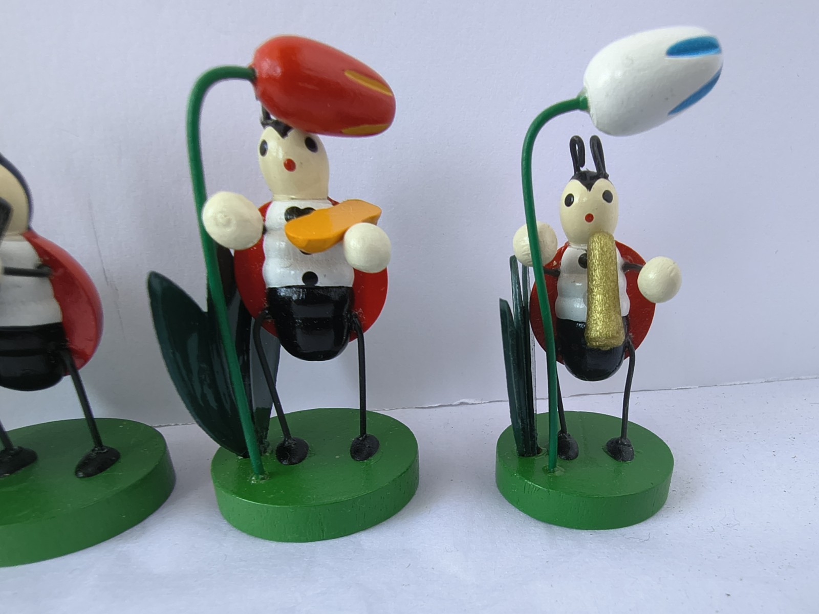 Lot of 8 Ladybug Flower Figurines New Collectible Shelf Decor