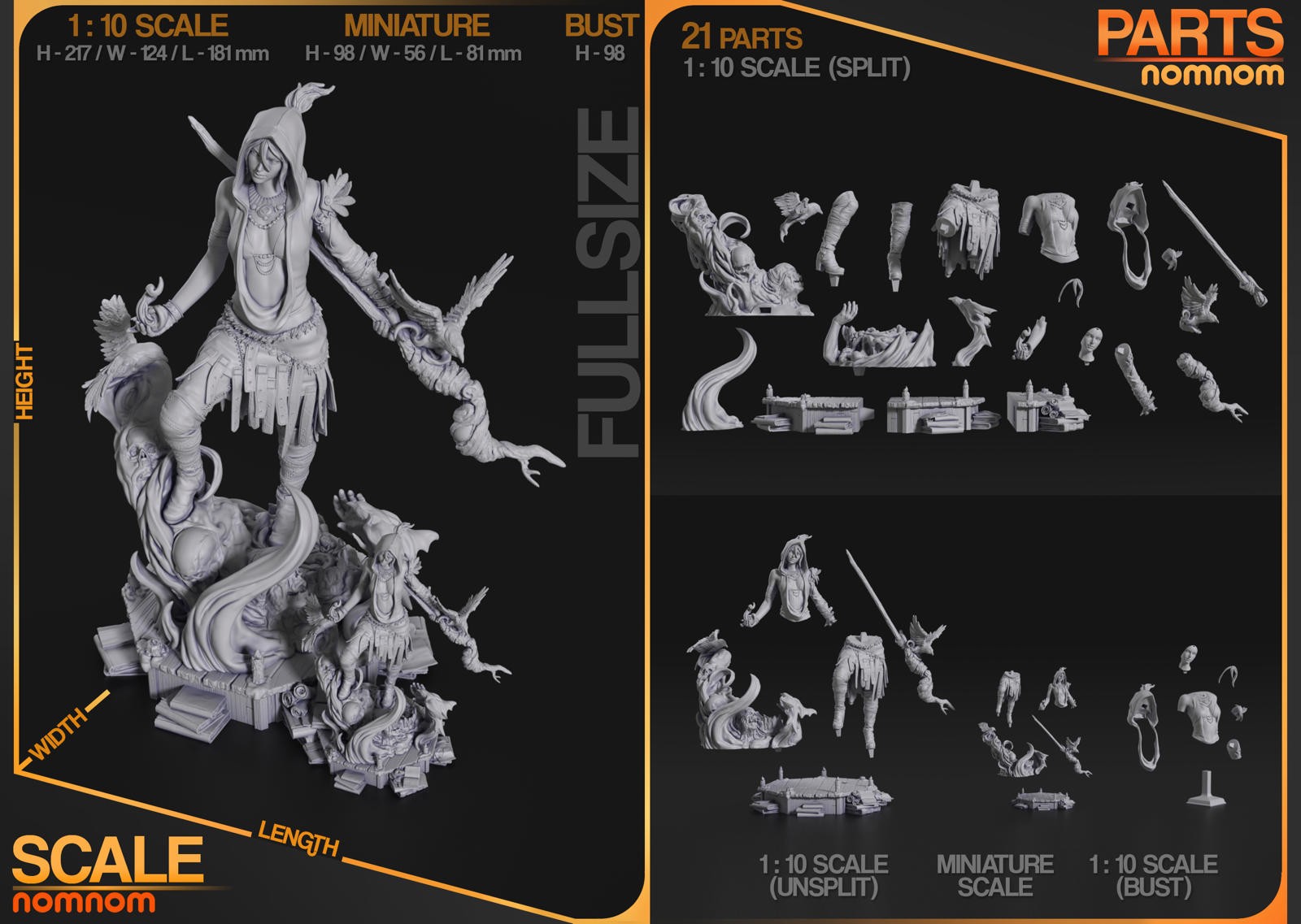 Morrigan | 1/10 Scale Resin Kit | Dragon Age (Unpainted Garage Kit)