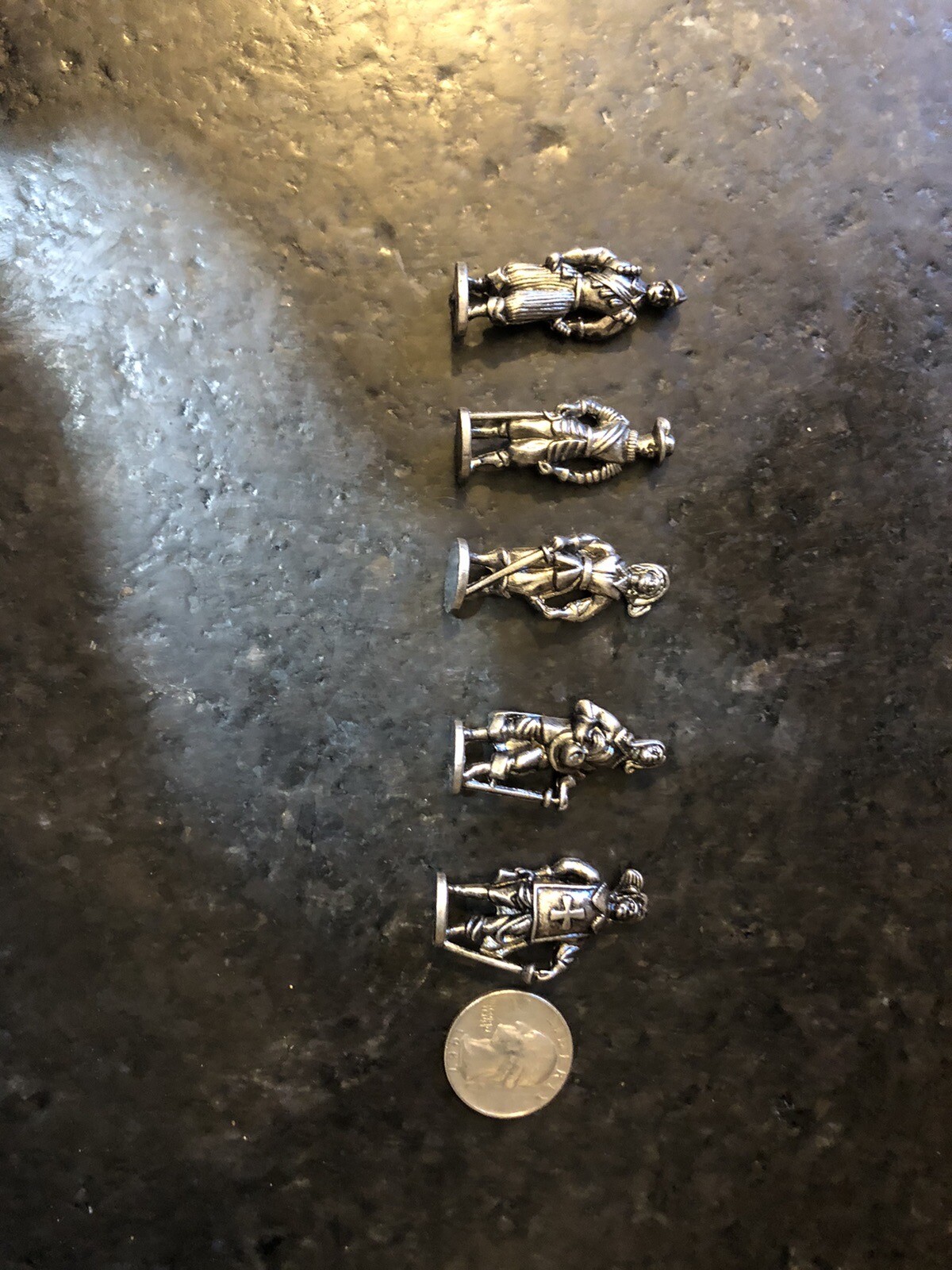 Lot of 5 – Miniature Metal Musketeer Figure 1 1/2 Inches Tall