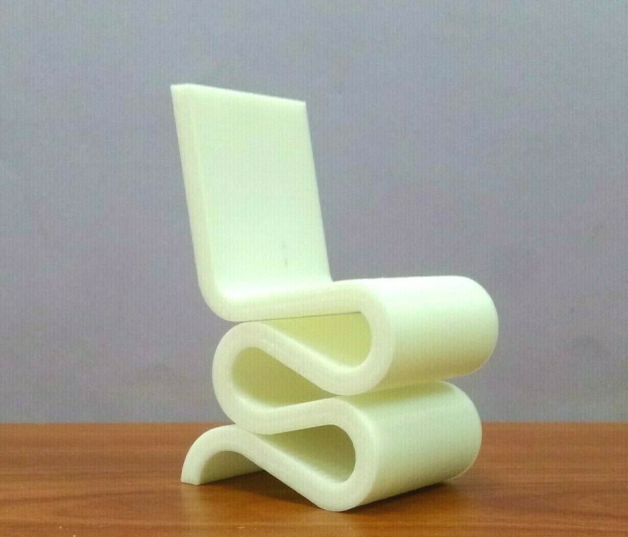 Wiggle Side Chair Iconic,Scaled Mini Replica,Modern Dolhouse Furniture,Famous