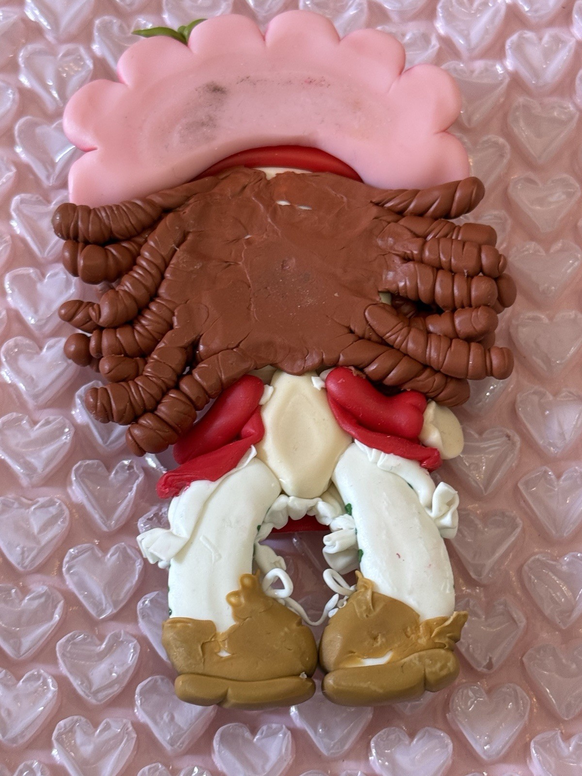 Cold Porcelain Handmade Strawberry Shortcake Doll / With Basket /collectible