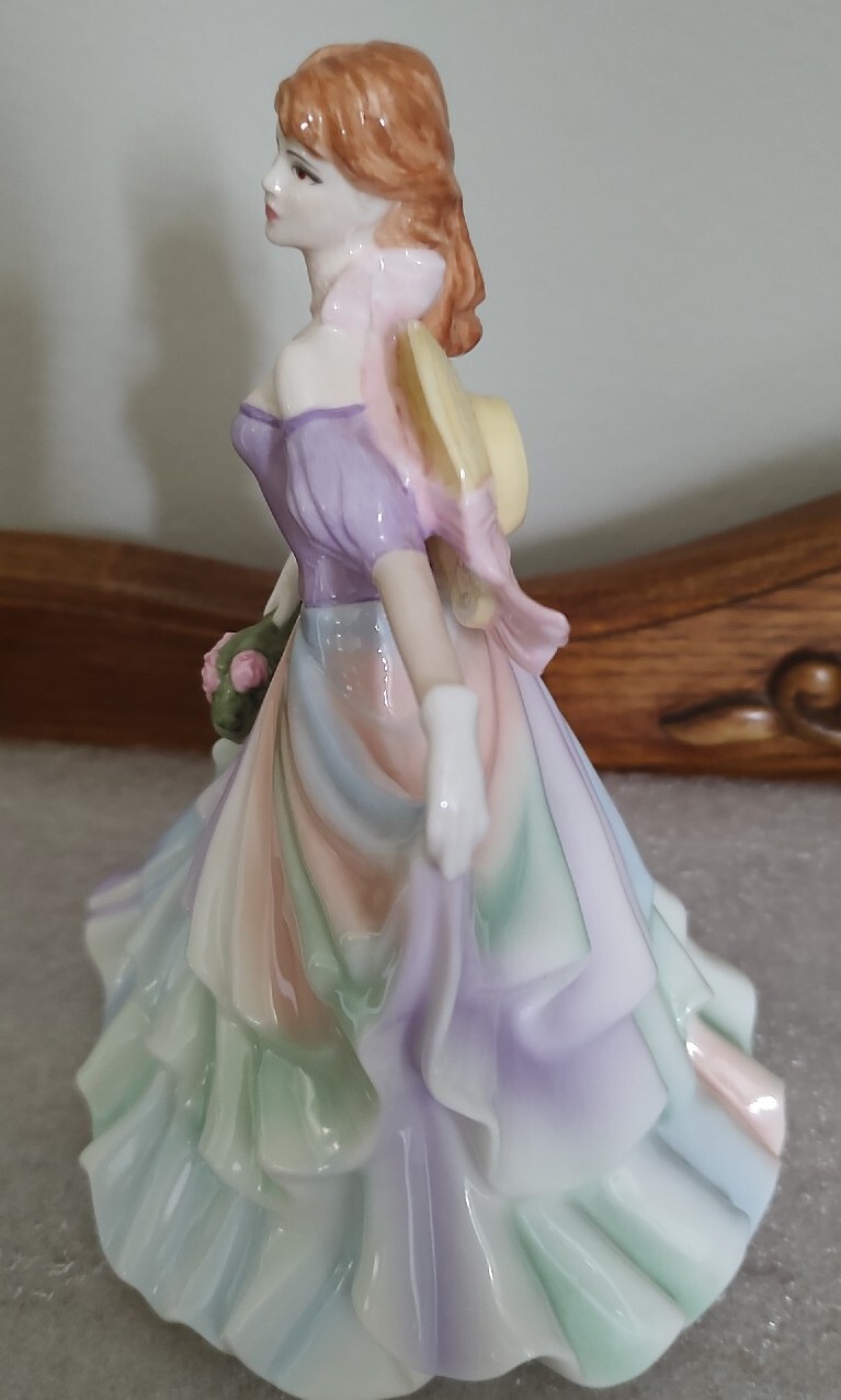 Coalport Bone China Figurine Holding Flowers “Picked Especially For You”