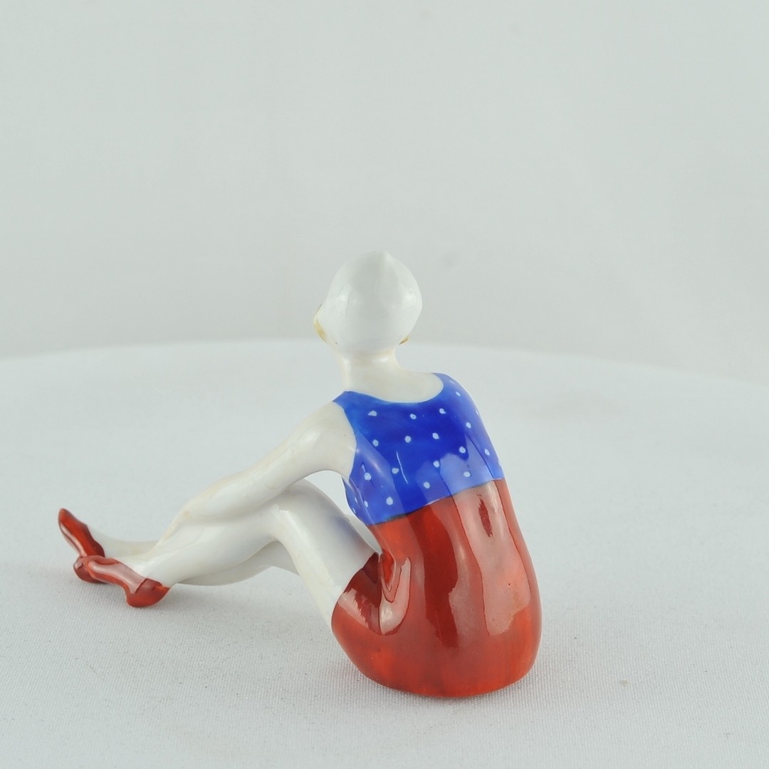 Art Nouveau Style Figurine Bathing Beauty Sexy Art Deco-German Style Porcelain