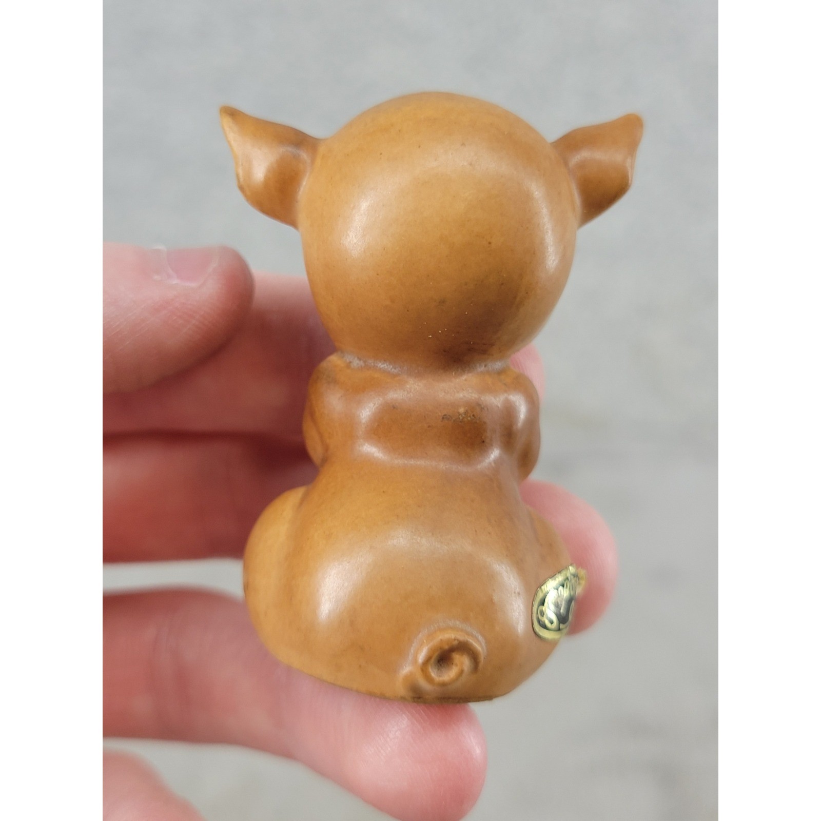 Vintage Josef Originals Pig Figurine Miniature with Flowers Matte Finish Japan
