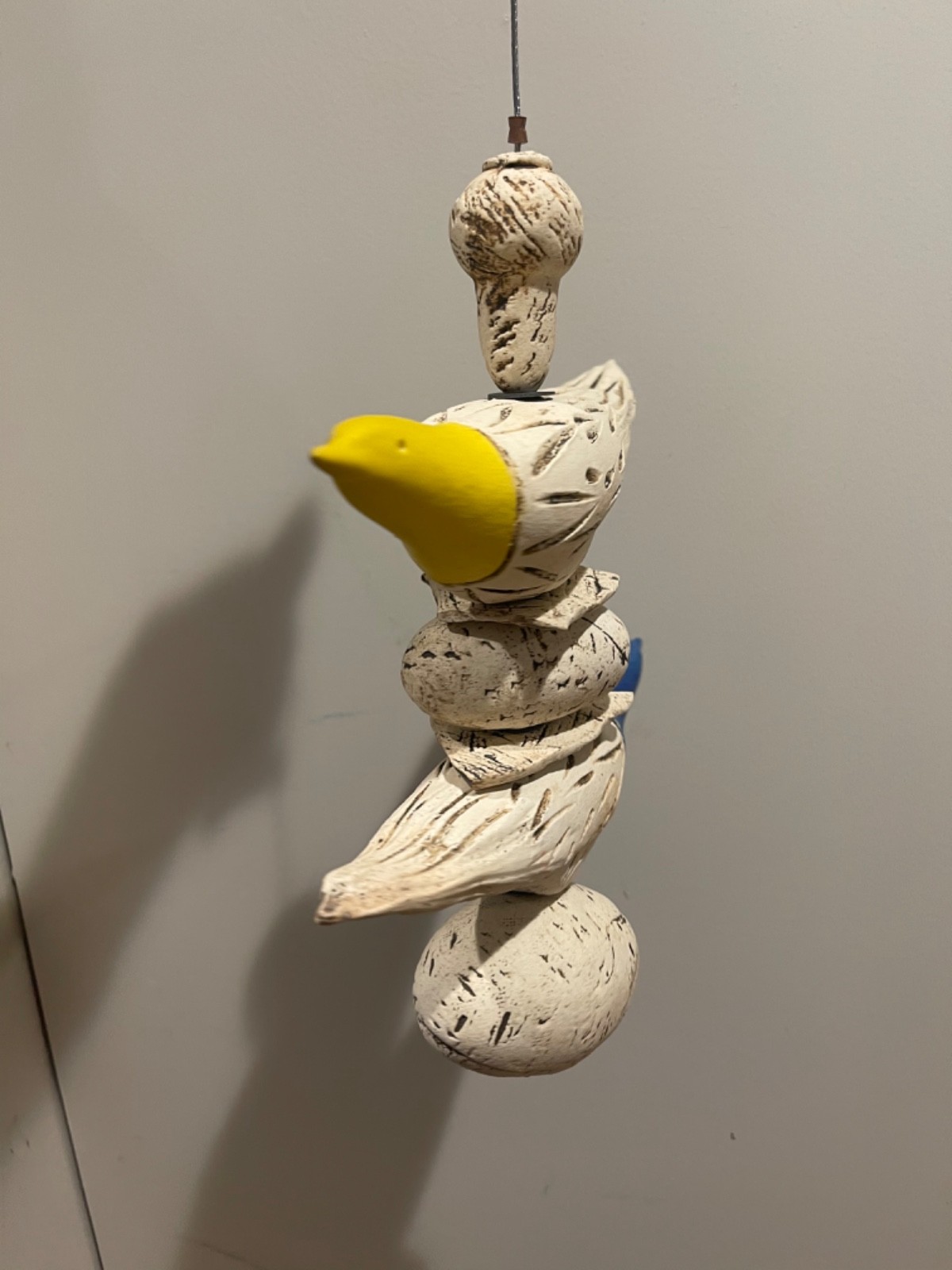Stephen Fabrico Studio Pottery Bird And Egg Nests Porch Hanging Decor Yard Art