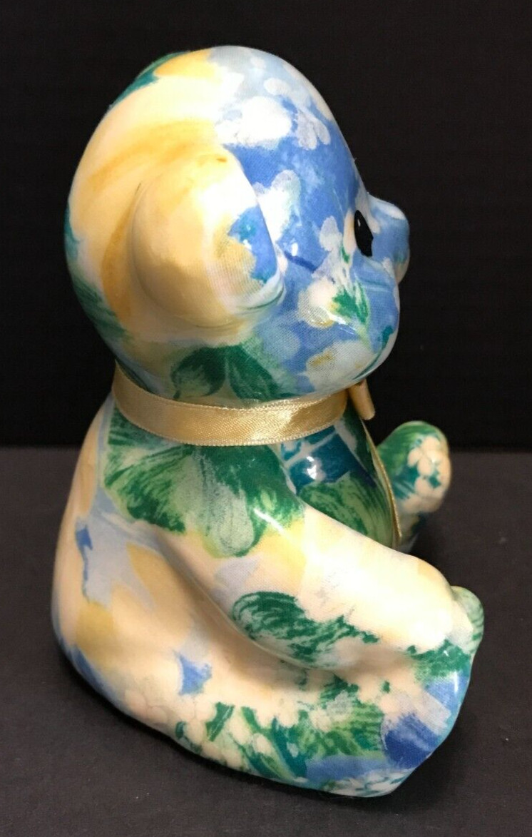 Porcelain Patchworks Floral Teddy Bear by Joan Baker Designs