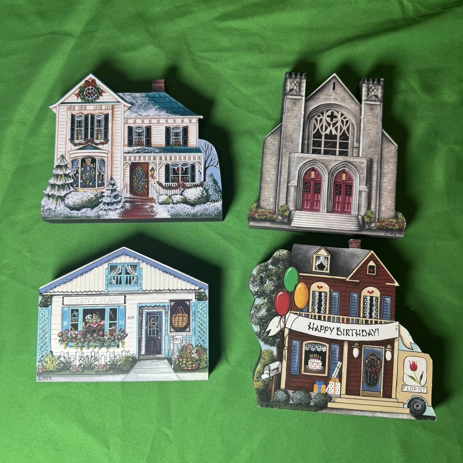 Lot Of 19 Brandywine Woodcrafts Shelf Sitter Collectible Signed Vintage Crafts