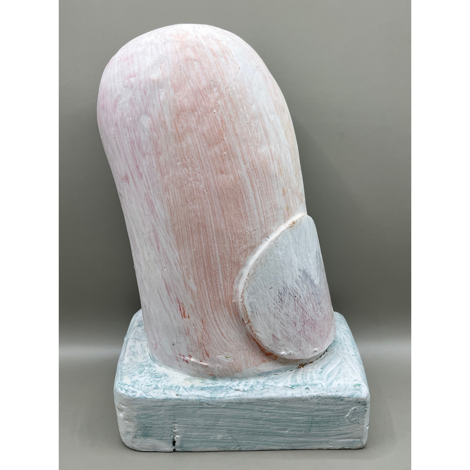 Owl Figurine Tall Light Wood or Plaster Mold 8.5″ Tall Sculpture Decor