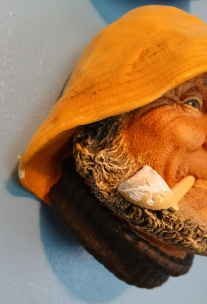 Vintage English Chalkware Bossons Head Fisherman Nautical