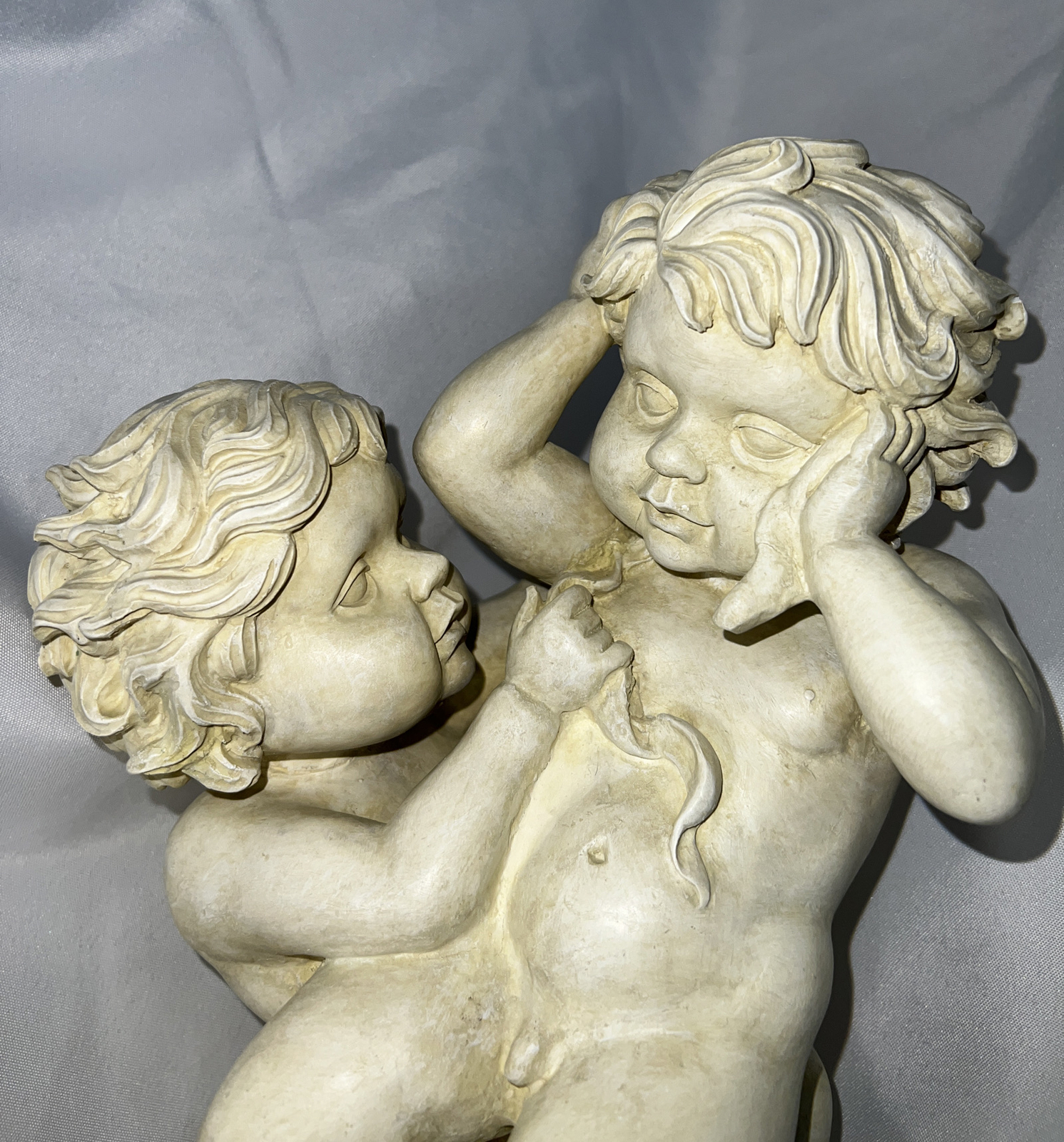 Vintage Collectible 14” Tall Precious Little Boys/Cherubs Playing Sculpture
