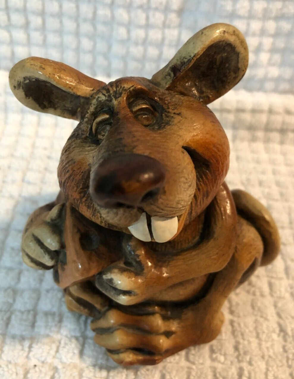 VINTAGE 1985 RAT FIGURE JOHN RAYA BEASTIES OF THE KINGDOM HOLDING HIS CHEESE