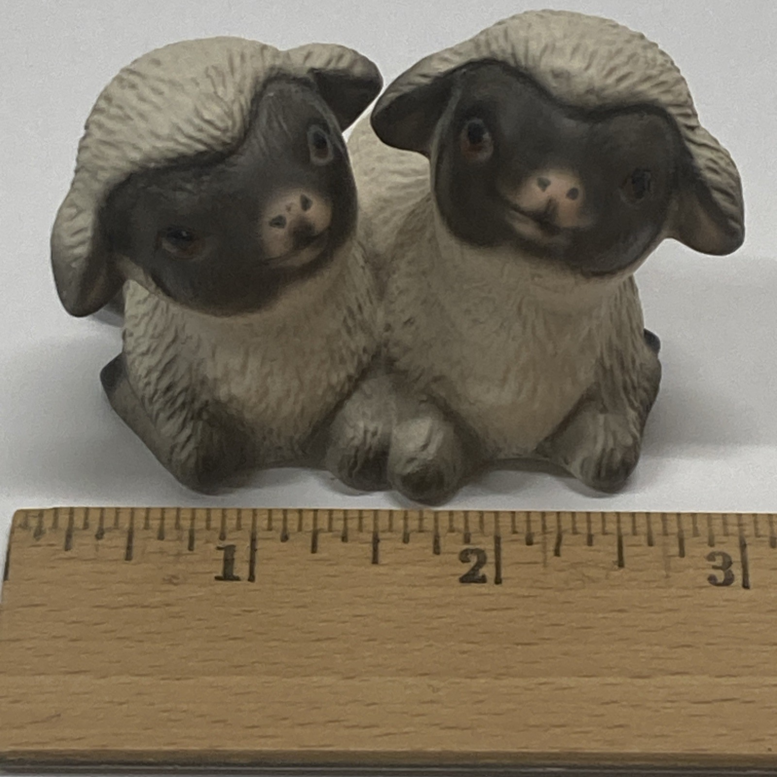 Harvey Knox Kingdom Ceramic Hand Painted Twin Baby Lambs Figurine