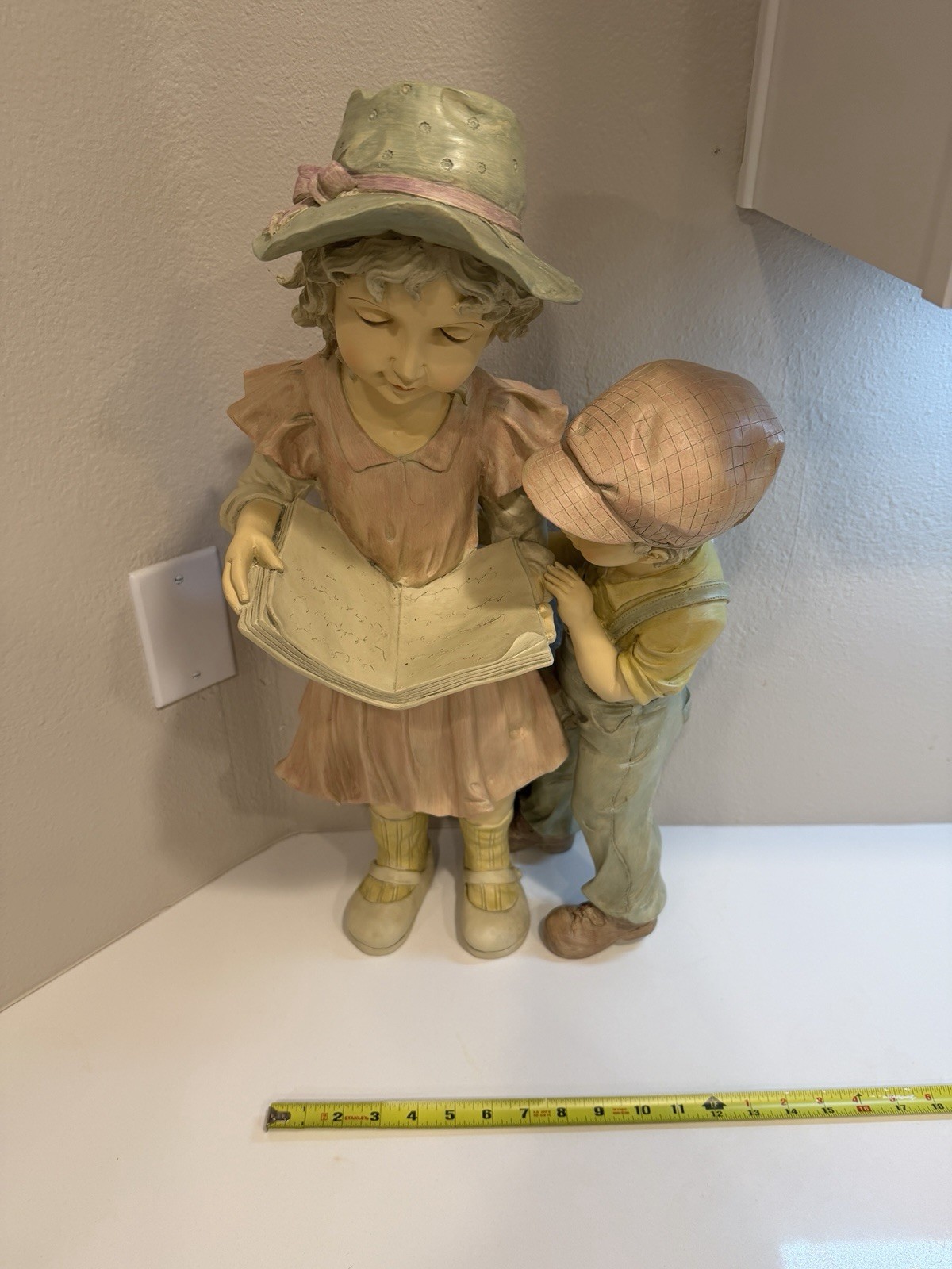 “Storytime” Children Statue – 23″ Girl and Boy Reading Book Garden Decor