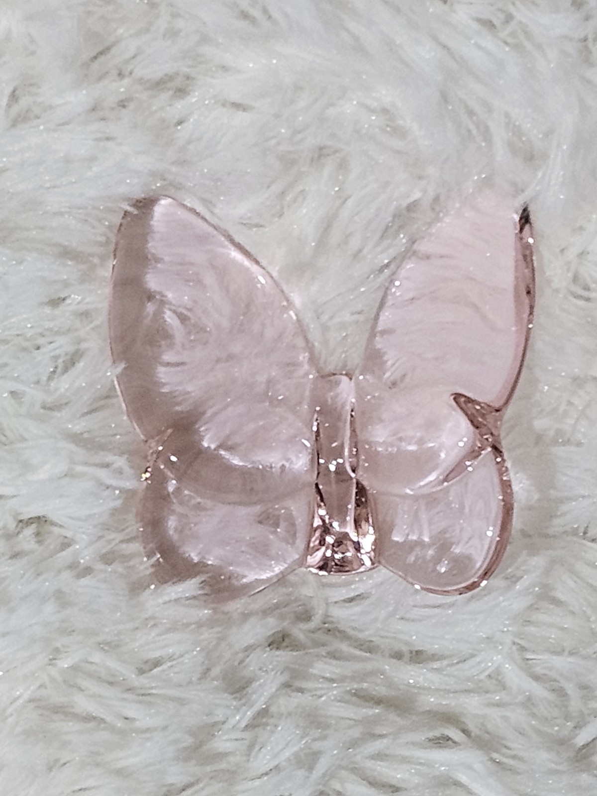 NIB Pink Glass Crystal Butterfly