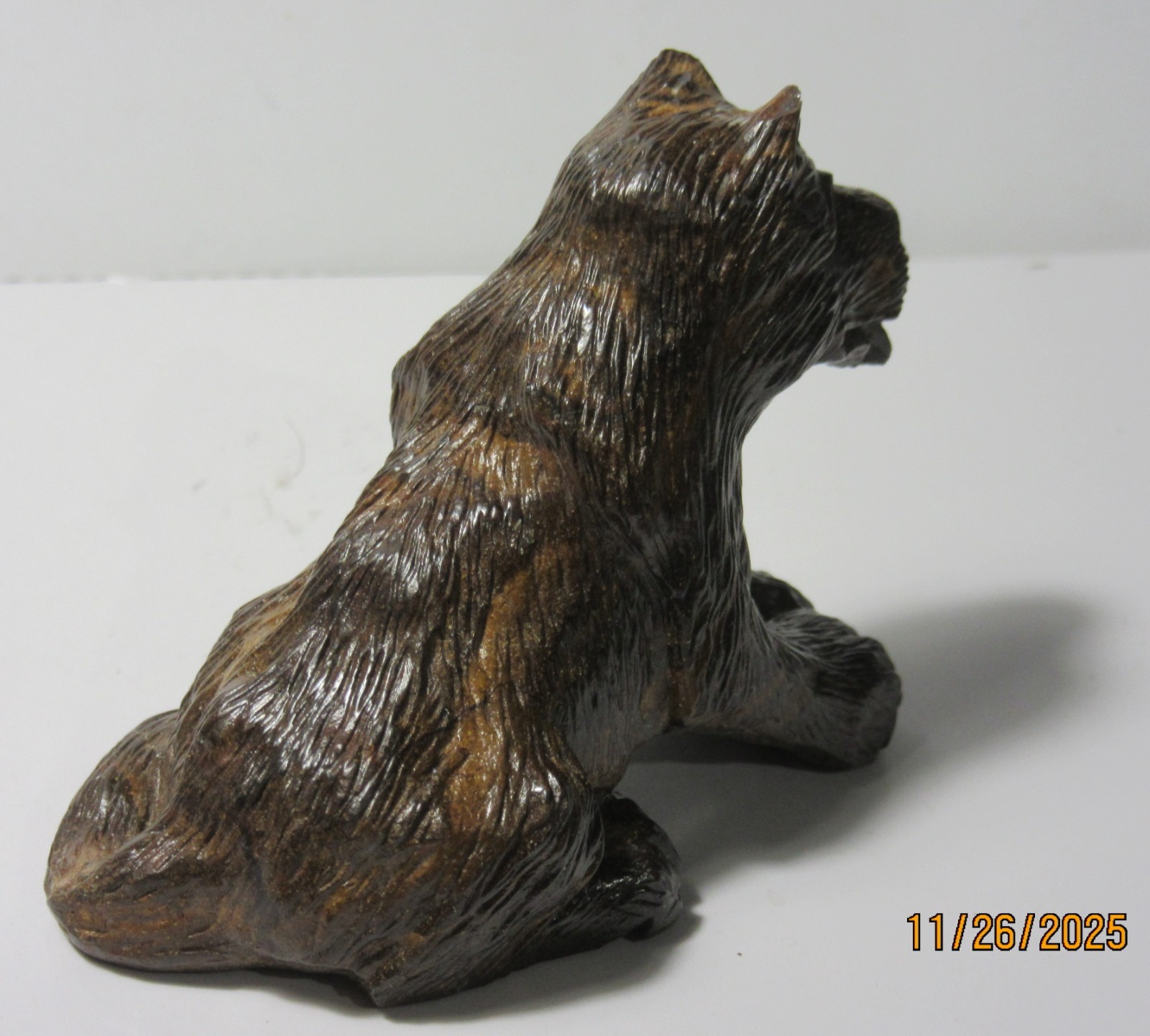 TigerIron Tigereye Hand Carved Canine Dog 2 5/8″ Figurine Collectible TEHCDC-19s