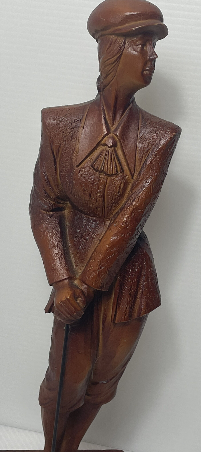 Vintage Golf Statue, Female Golfer Sculpture 12.5” Tall Figurine made in Korea