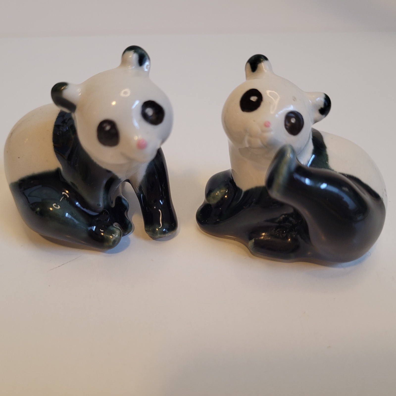 Vintage Panda Bears Porcelain Figurines Marked China Numbers See Description!