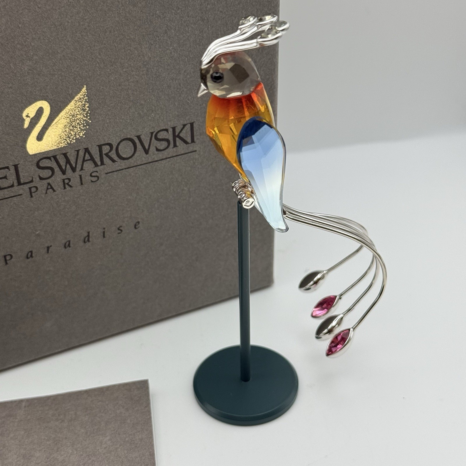 SWAROVSKI CRYSTAL PARADISE TROPICAL BIRDS “BANAMBA” FIRE OPAL Boxed