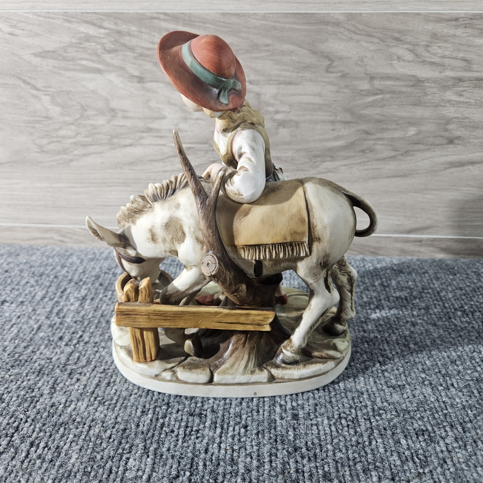 Ardco Japan Porcelain Figurine Girl with Donkey Water Bucket Vintage