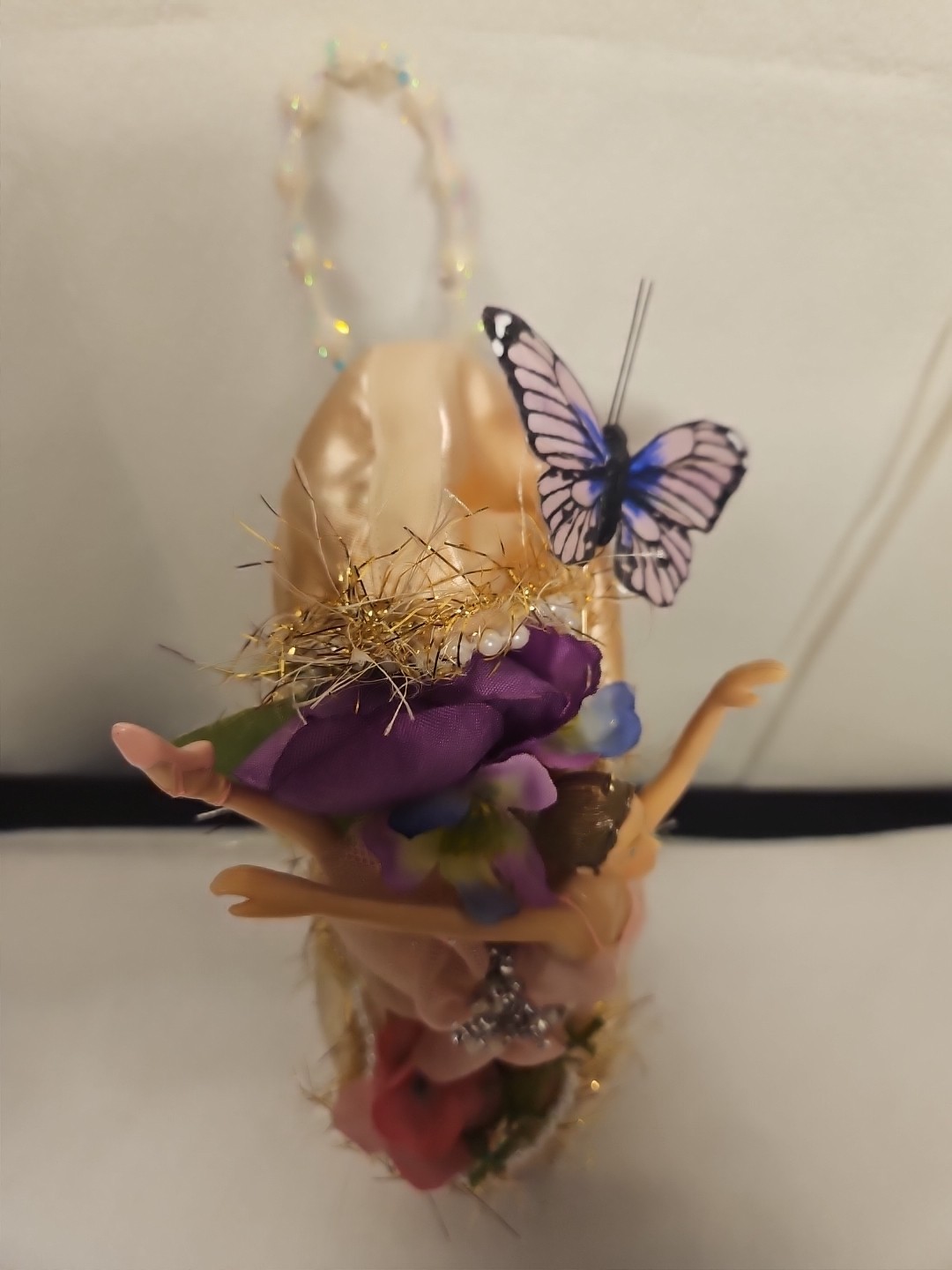 Decorative Point Shoe Ballerina Ornament With Butterfly Vintage