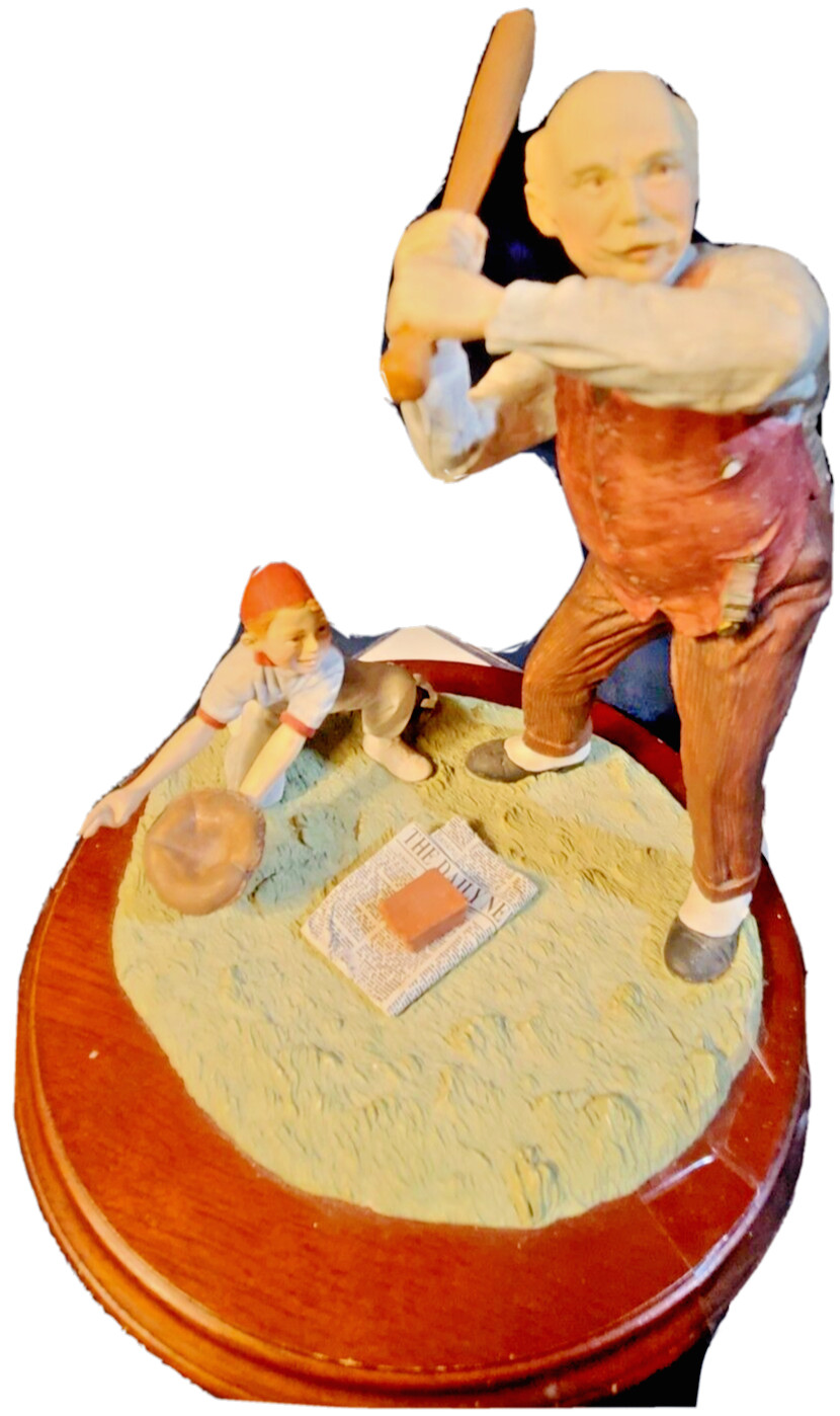 Authentic Norman Rockwell Museum “Low and Outside” Hand Painted Porcel Figurine