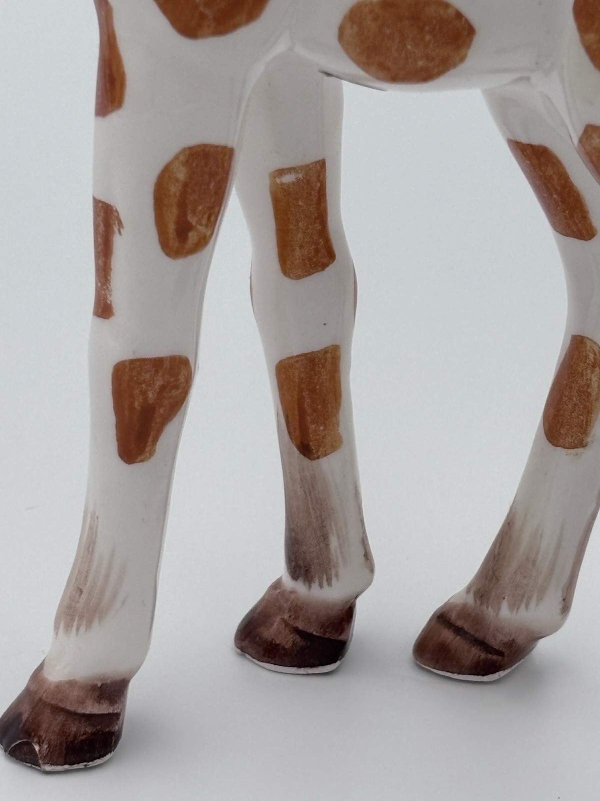 Vintage Japan Ceramic Giraffe Figurine Hand Painted Brown White Mid Century