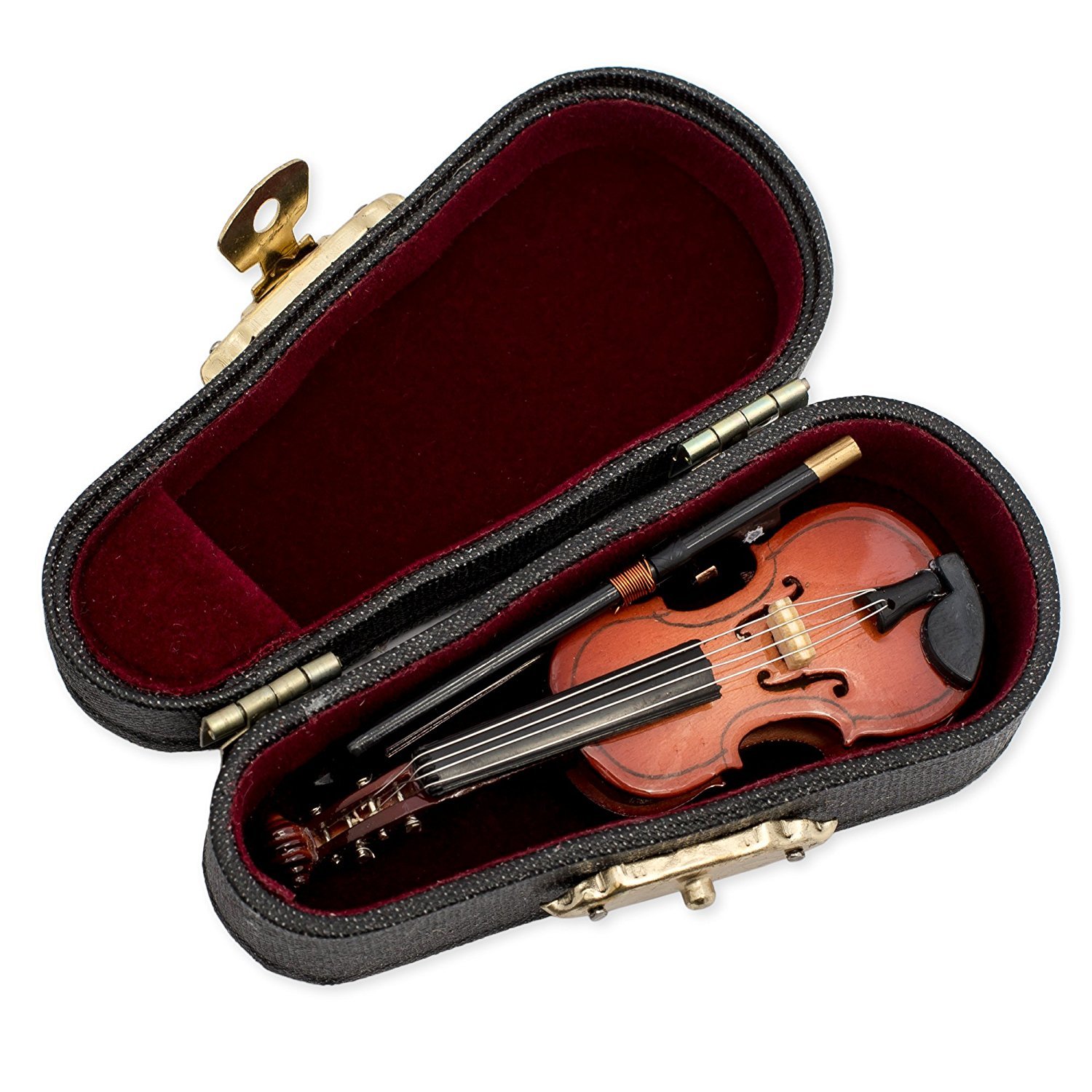 Miniature VIOLIN Musical Instrument Replica, 3″ Long, Superb Detail