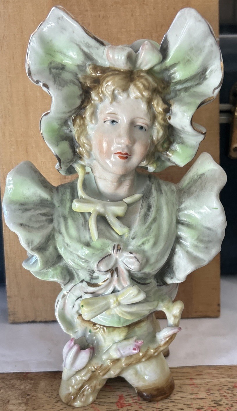 Antique Porcelain Victorian Lady Bust Early 1900’s