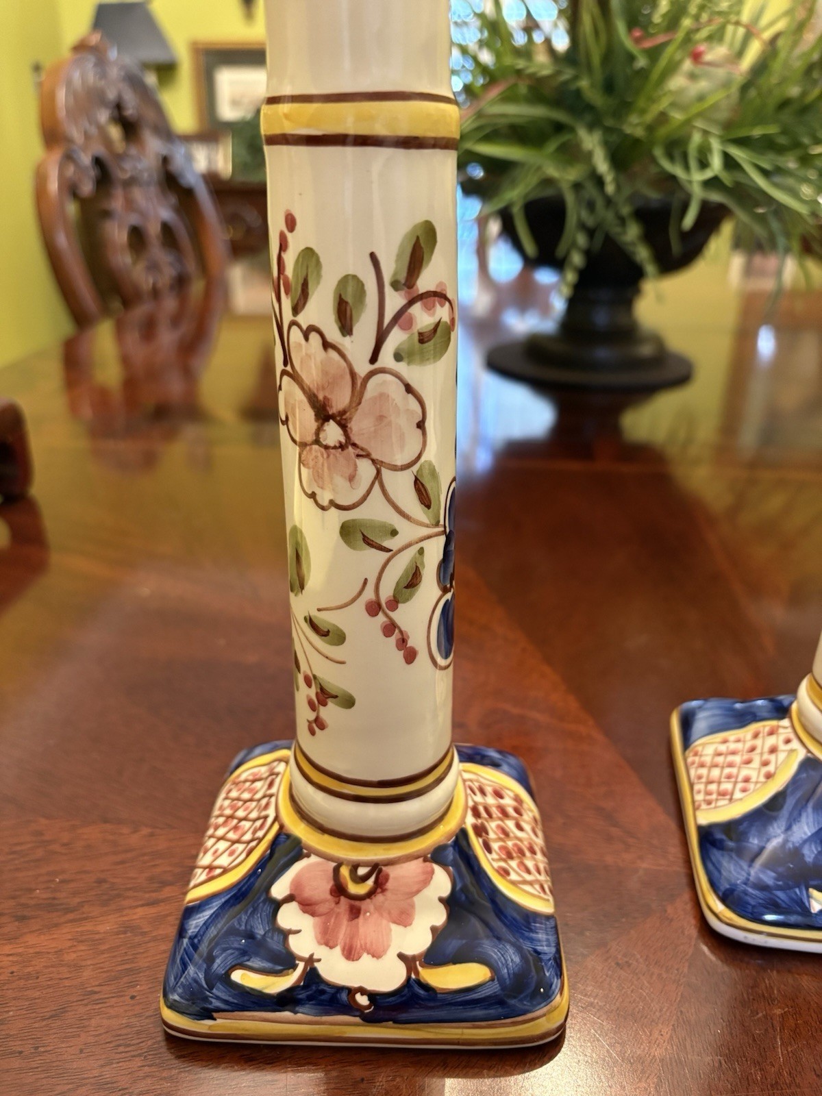 Pair of JAY WILLFRED ANDREA by SADEK Floral Candlesticks PORTUGAL