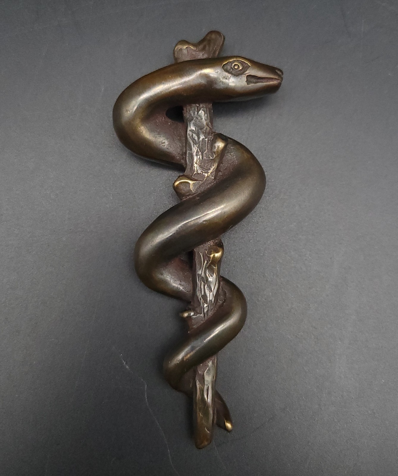 James Avery Staff of Aesculapius Bronze Paperweight – 4″ – 121g – Vintage
