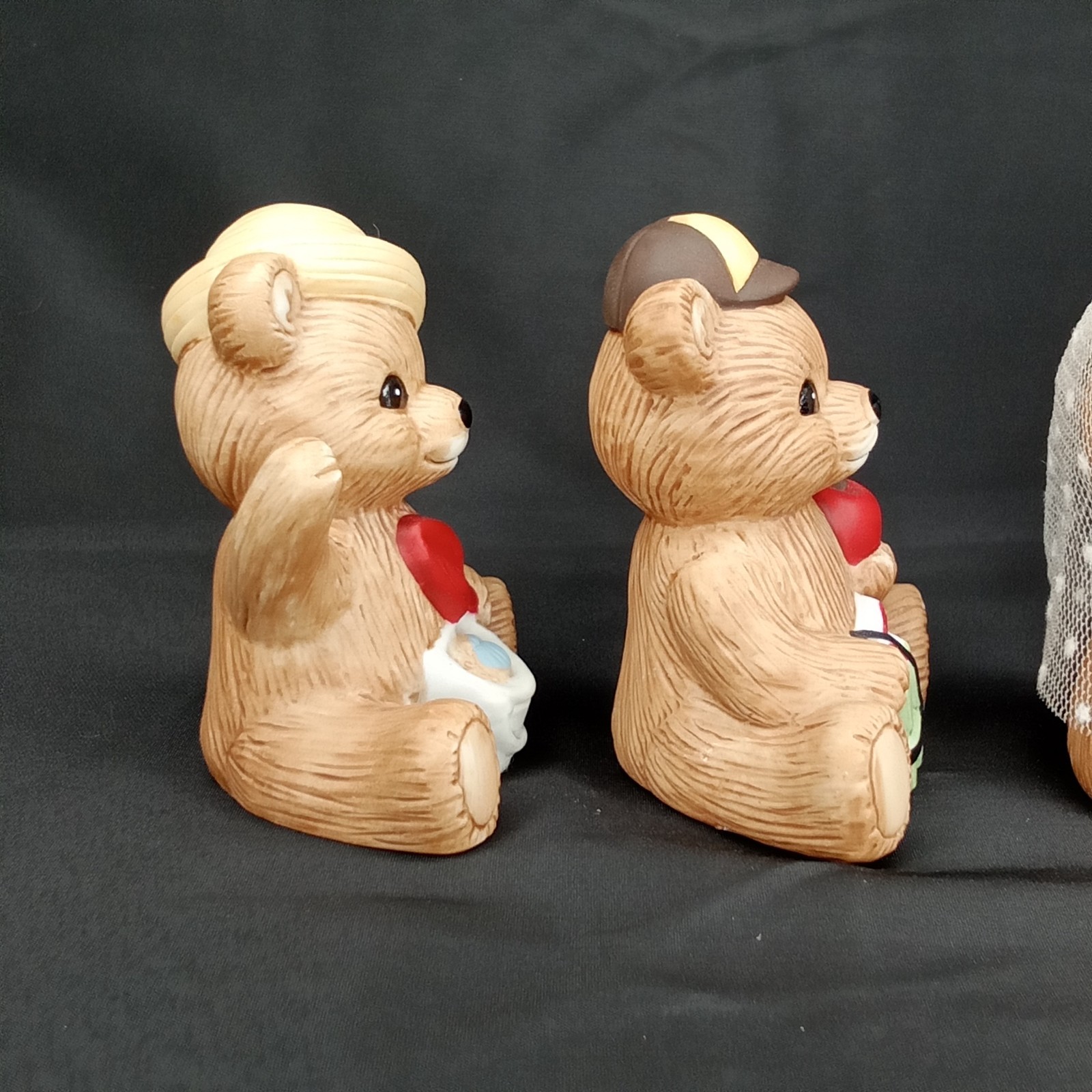 Vintage 1980s Home Interiors HomCo Teddy Bear Figurine Set Of 4