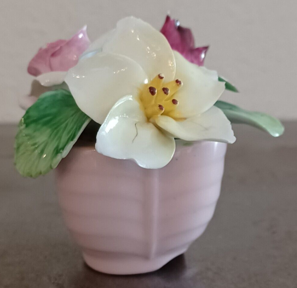 Staffordshire Bone China Flowers Made In England 3.2″ Tall
