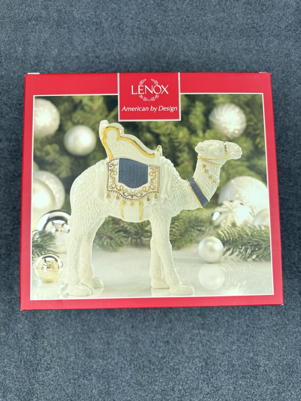 Lenox First Blessing Nativity Standing Camel Navy Blue Saddle MIB