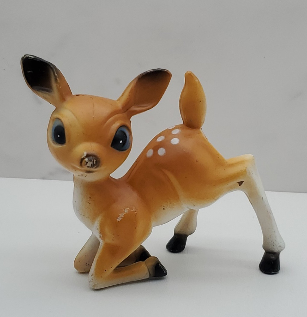 Vtg Premier Diamond P 68B Hong Kong Plastic Deer Fawn Big Blue Eyes MCM Kitsch