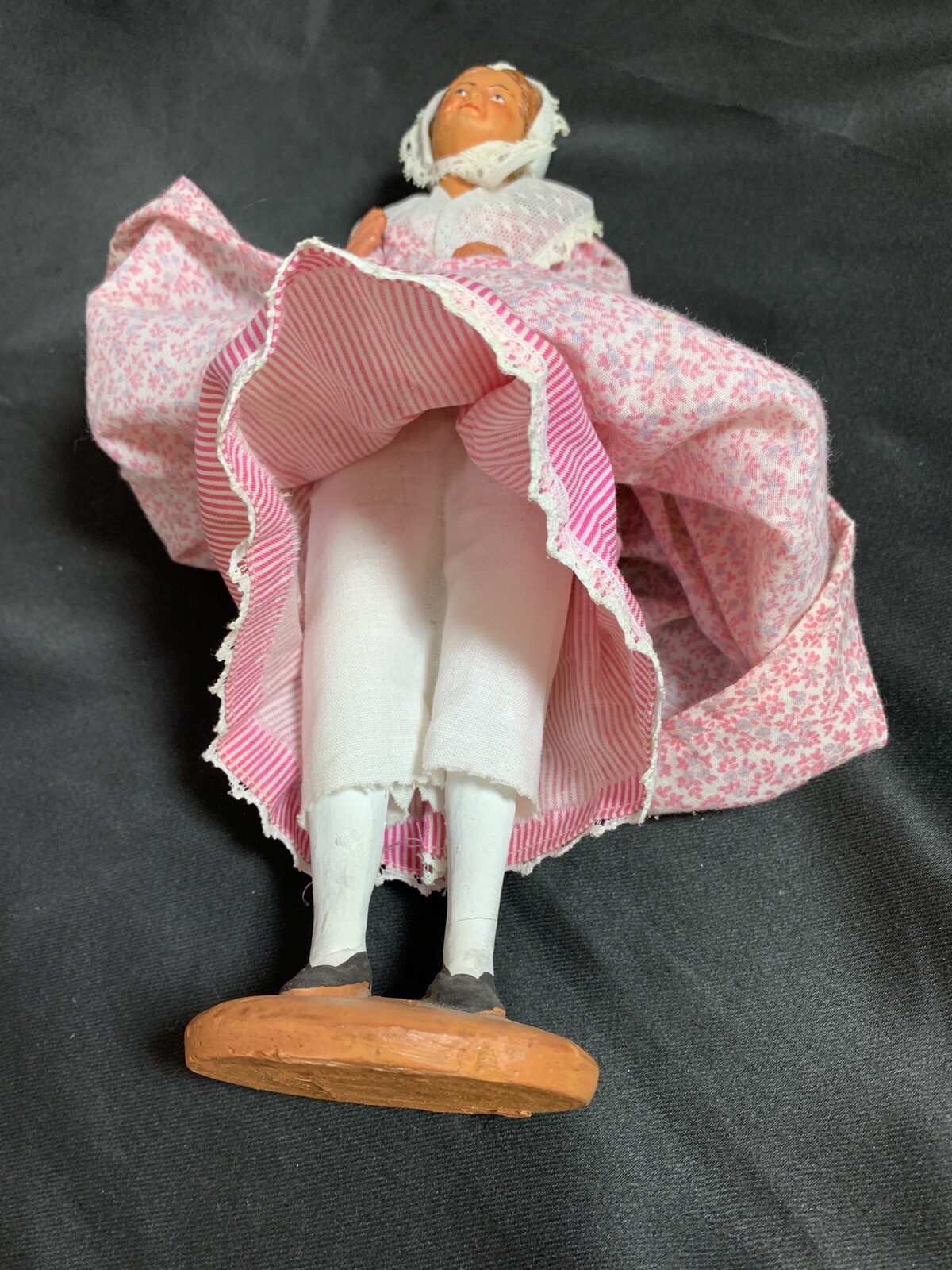 French Staton 12″ Terracotta Clay Doll Figure Provincial Woman Signed S. Jouglas