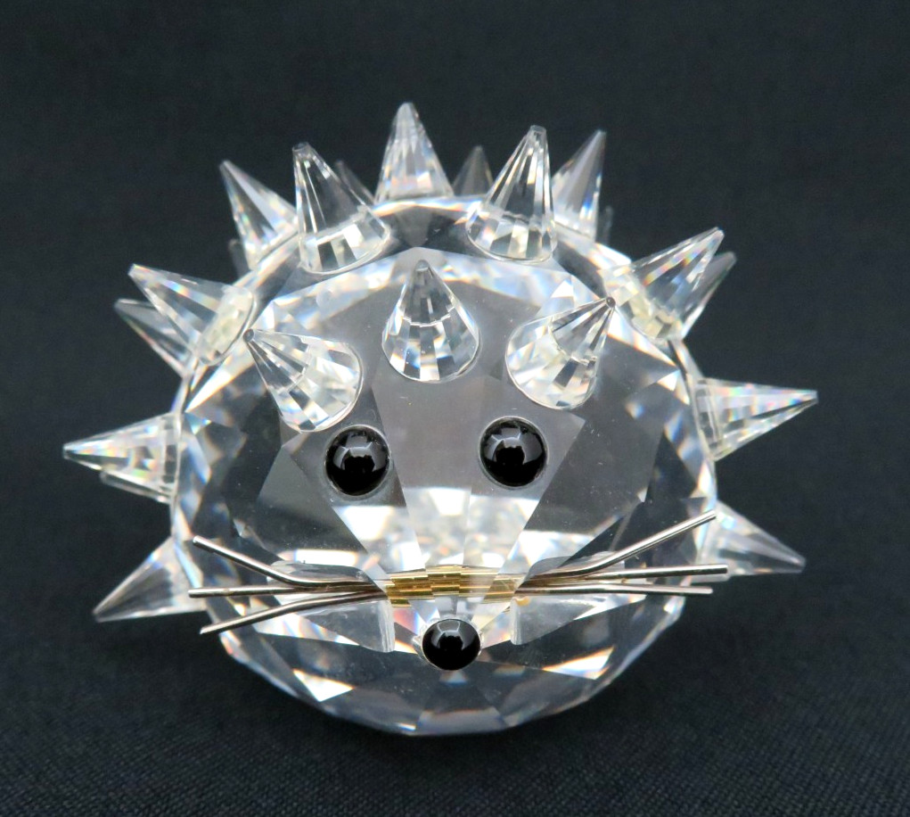 Vintage 1977 Swarovski Sparkly Clean Crystal PORCUPINE Figurine Paperweight XLNT