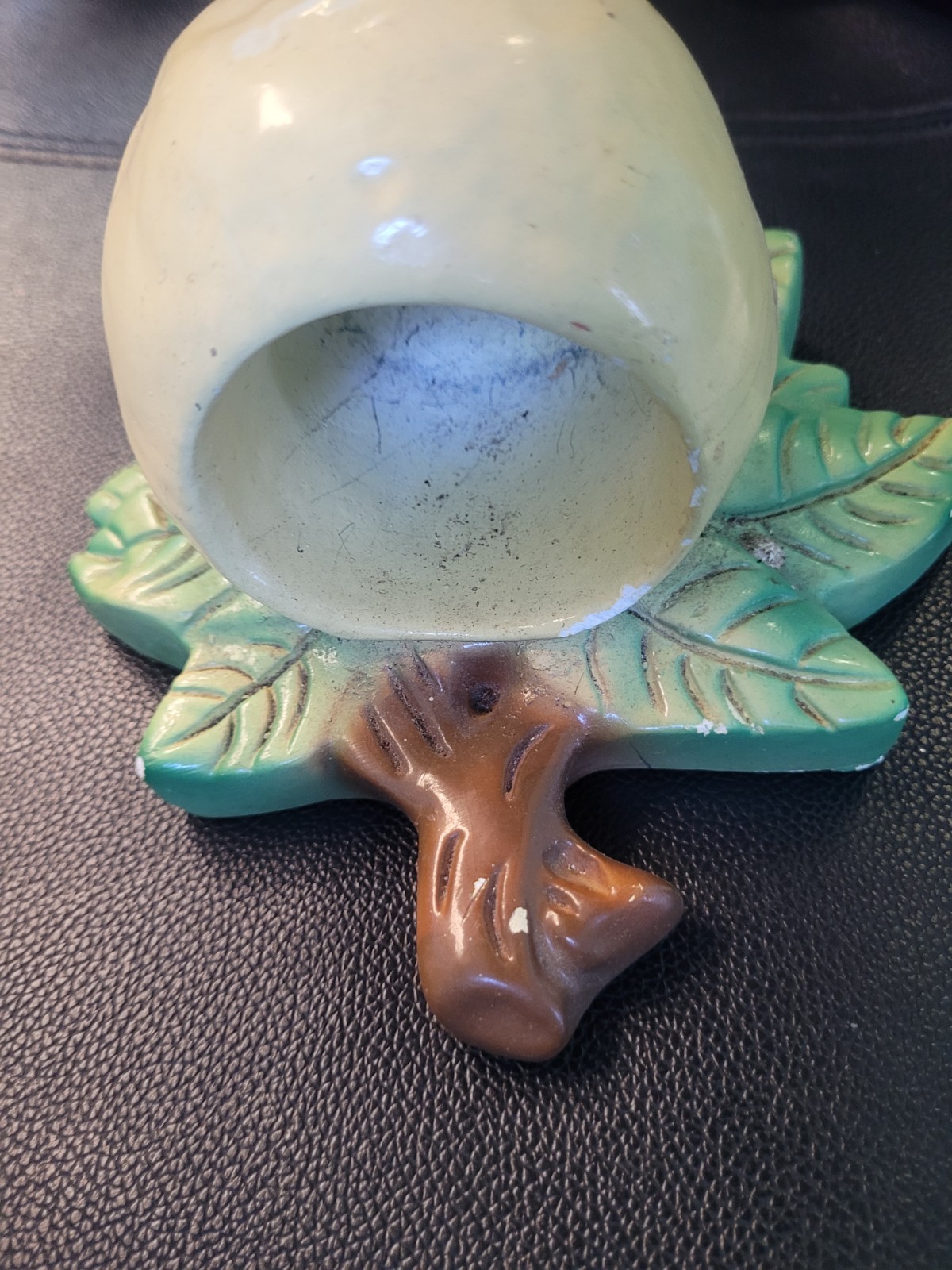Vintage Chalkware Grapefruit Lemon Wall Pocket