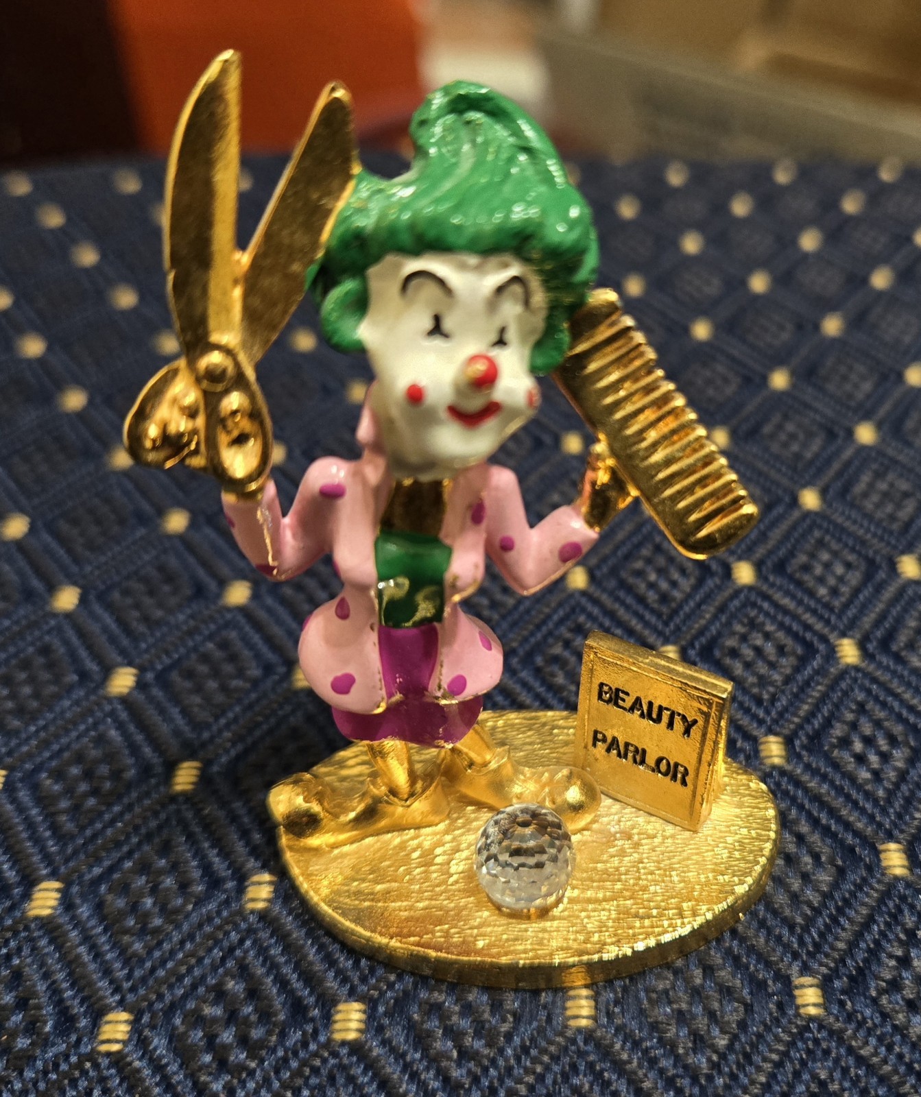 spoontiques pewter figurines Clown Beauty Parlor Hair Dresser Crystal Ball