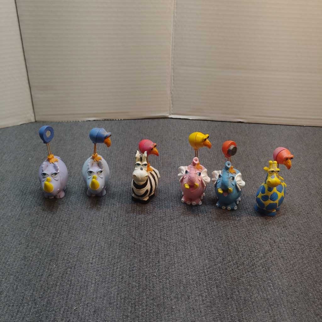 Set of 6 Whimsical Animal Figurines Fun Decor Display Collection