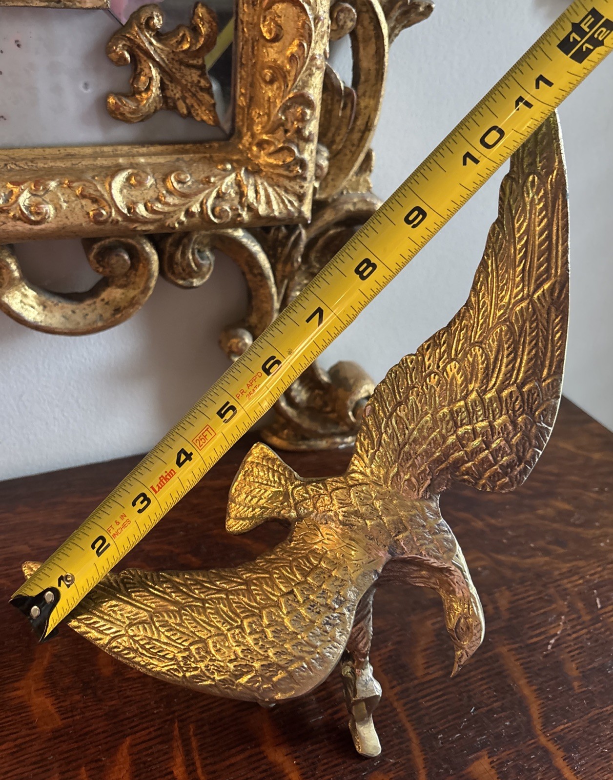 MCM Large Brass Eagle Statue 11.5”x 10.5”