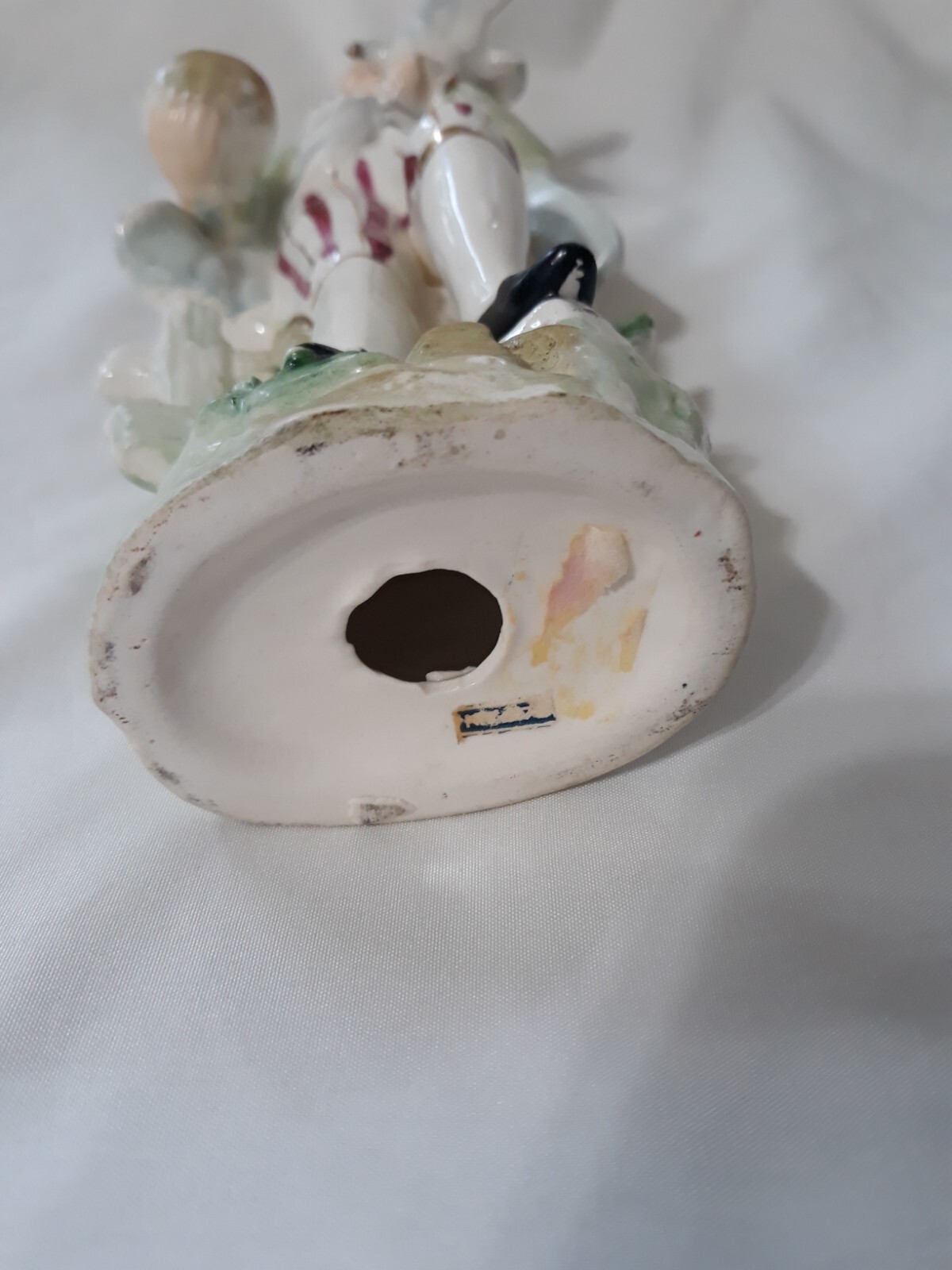 Victorian Porcelain Figurine Girl Holding Dove 9″ tall