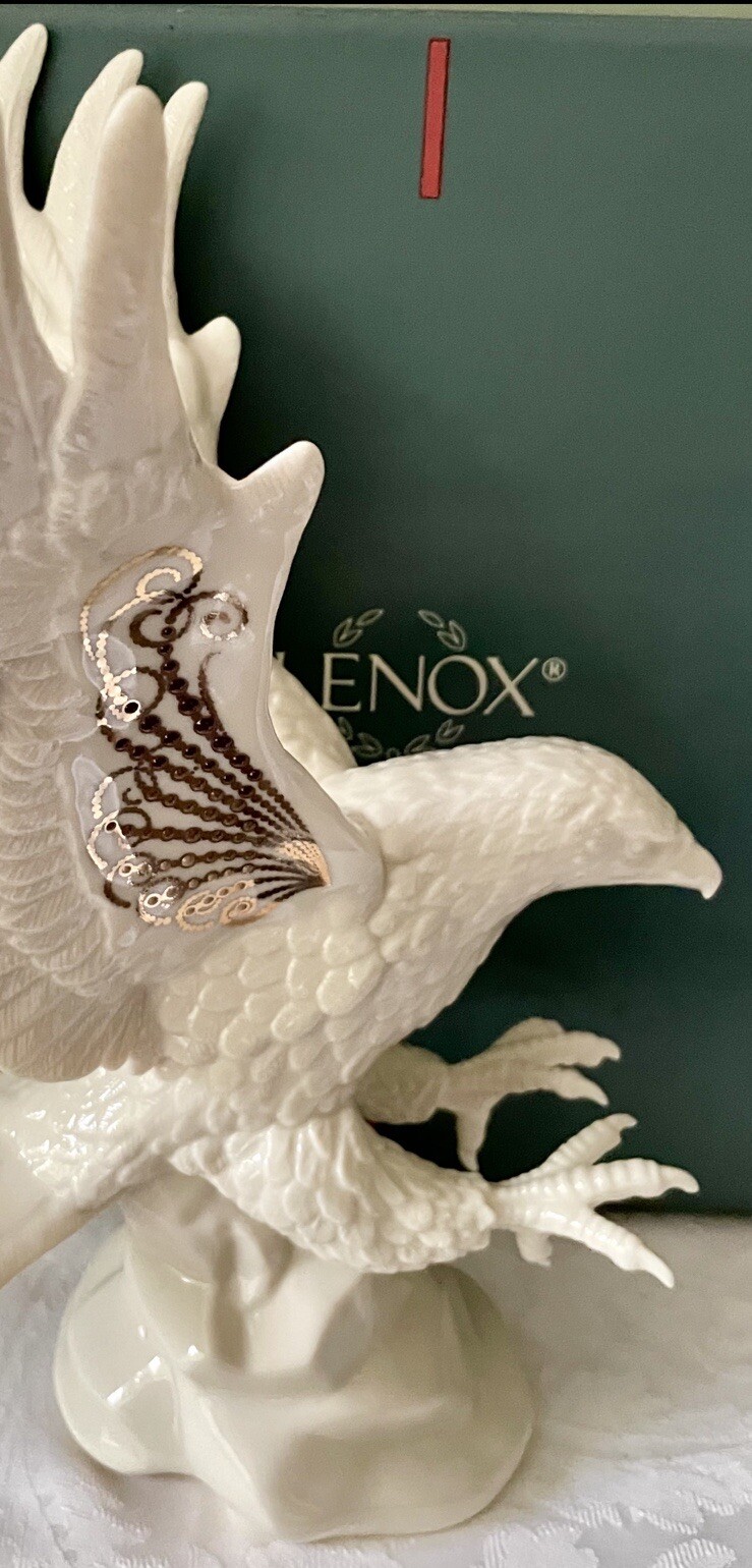 Lenox China Jewels Collection Statement Eagle Lg Porcelain Ivory Gold New In Box