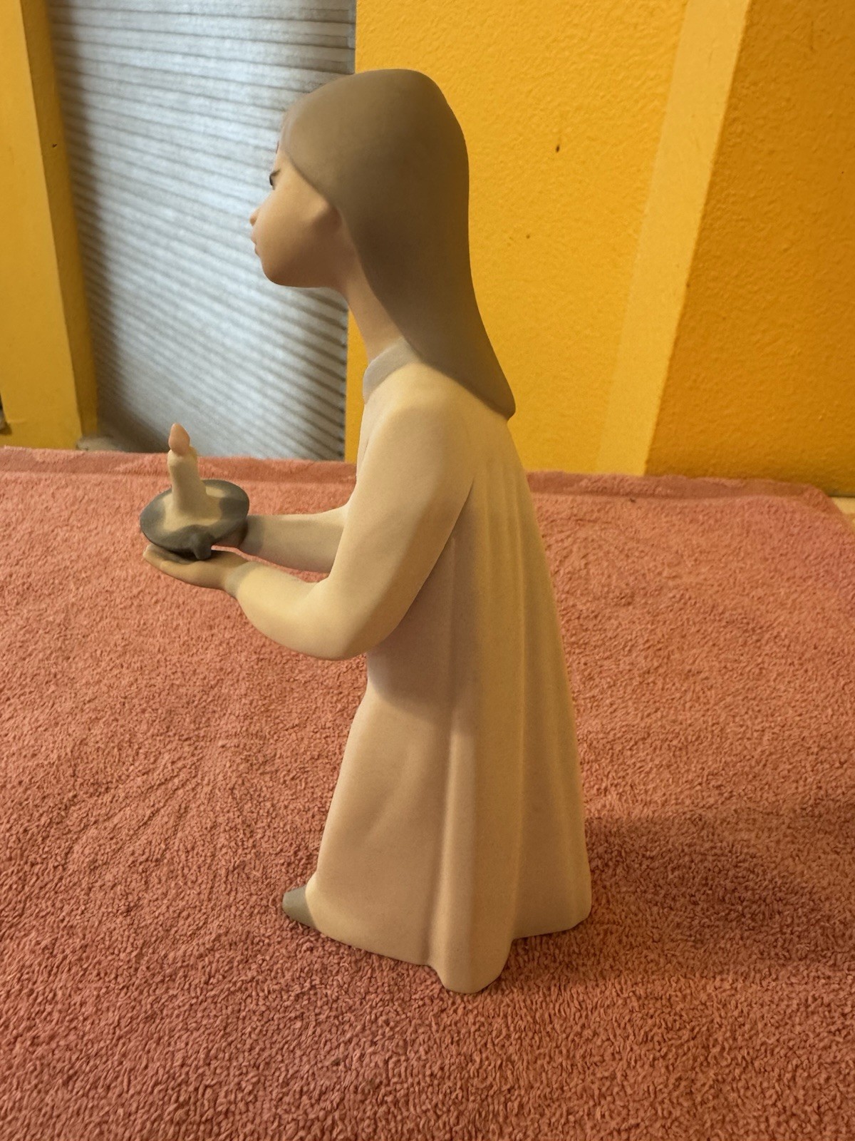 Retro Lladro Girl In Nightgown w/Candle 8” Figurine w/Matte Glaze~Made In Spain