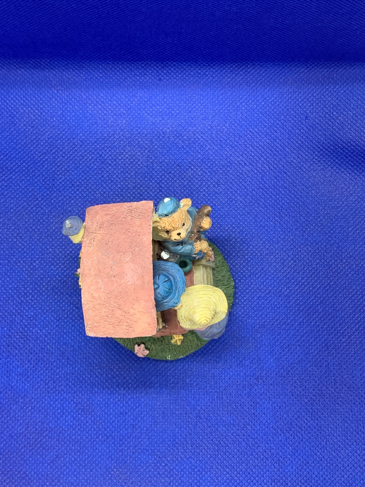 Teddy Bear Family in a Wagon Resin Figure Figurine